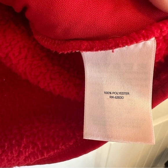 Lands’ End oversized red fuzzy sweater super warm and cozy long sleeve women’s L - Picture 4 of 8